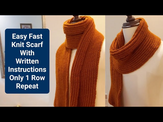 How to knit Easy Scarf unisex Muffler For Beginners | 1 Row Scarf
