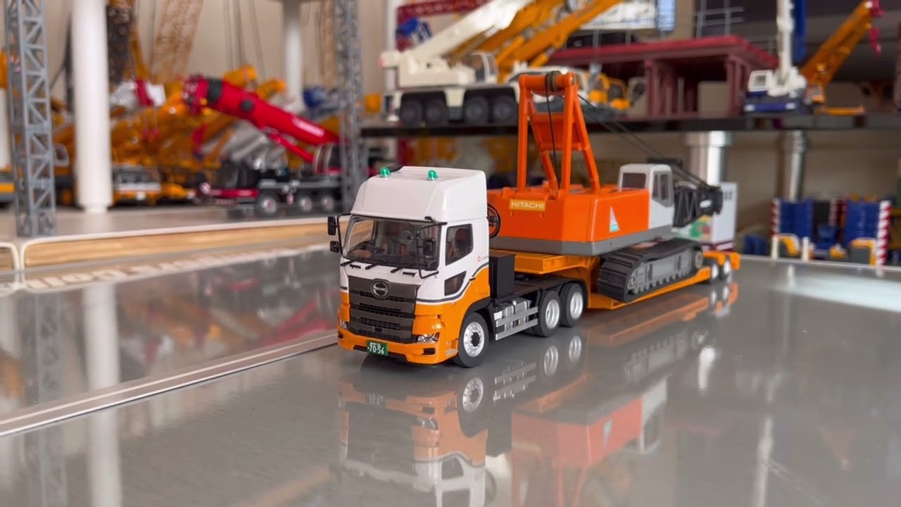 ミニチュアクレーン] 1/50 日野プロフィアSS 6x4トレーラー16輪、内宮