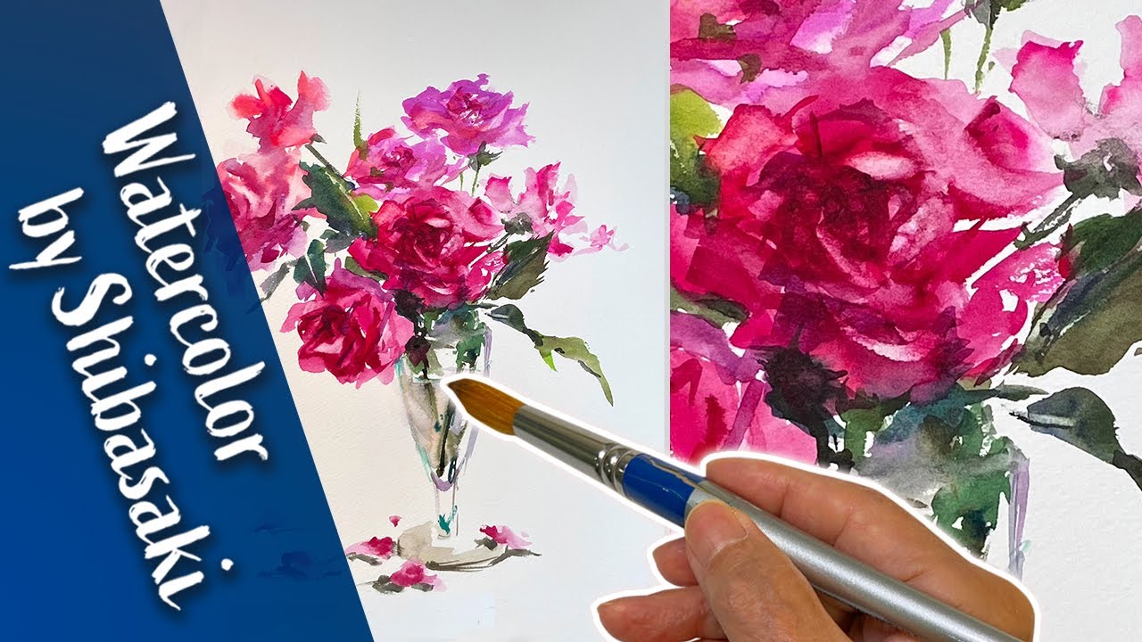 Eng sub] Rose Flowers | Watercolor Painting demo | Calming art