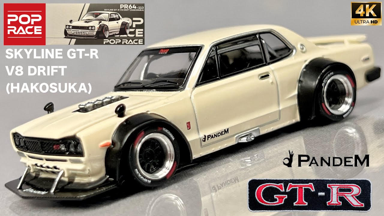 Pop Race 1/64 scale Nissan Skyline GT-R V8 Drift Hakosuka PR64-113
