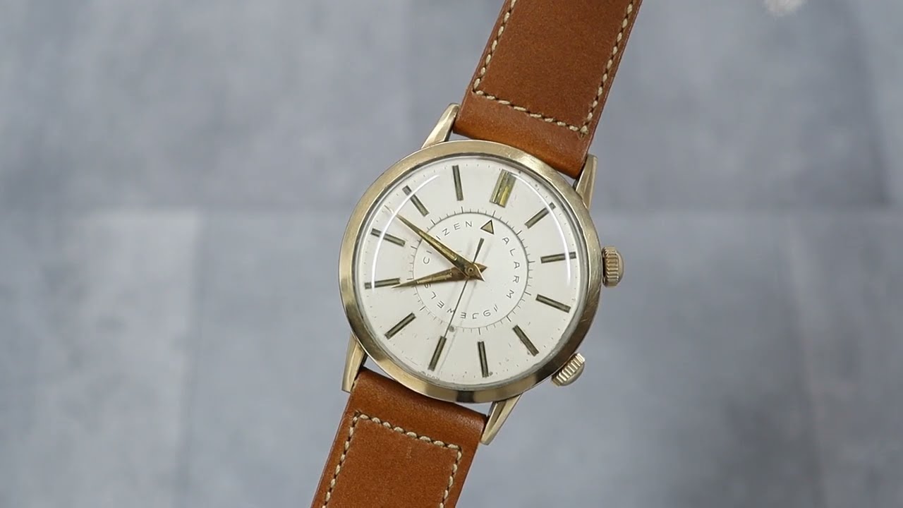 CITIZEN シチズン】アラームウォッチ／初期型ディスク式／14KGF／1961