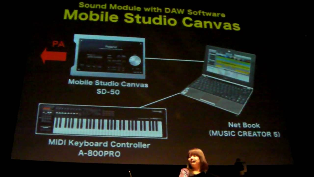 2010-02 ローランド新製品発表会 Mobile Studio Canvas SD-50 - YouTube