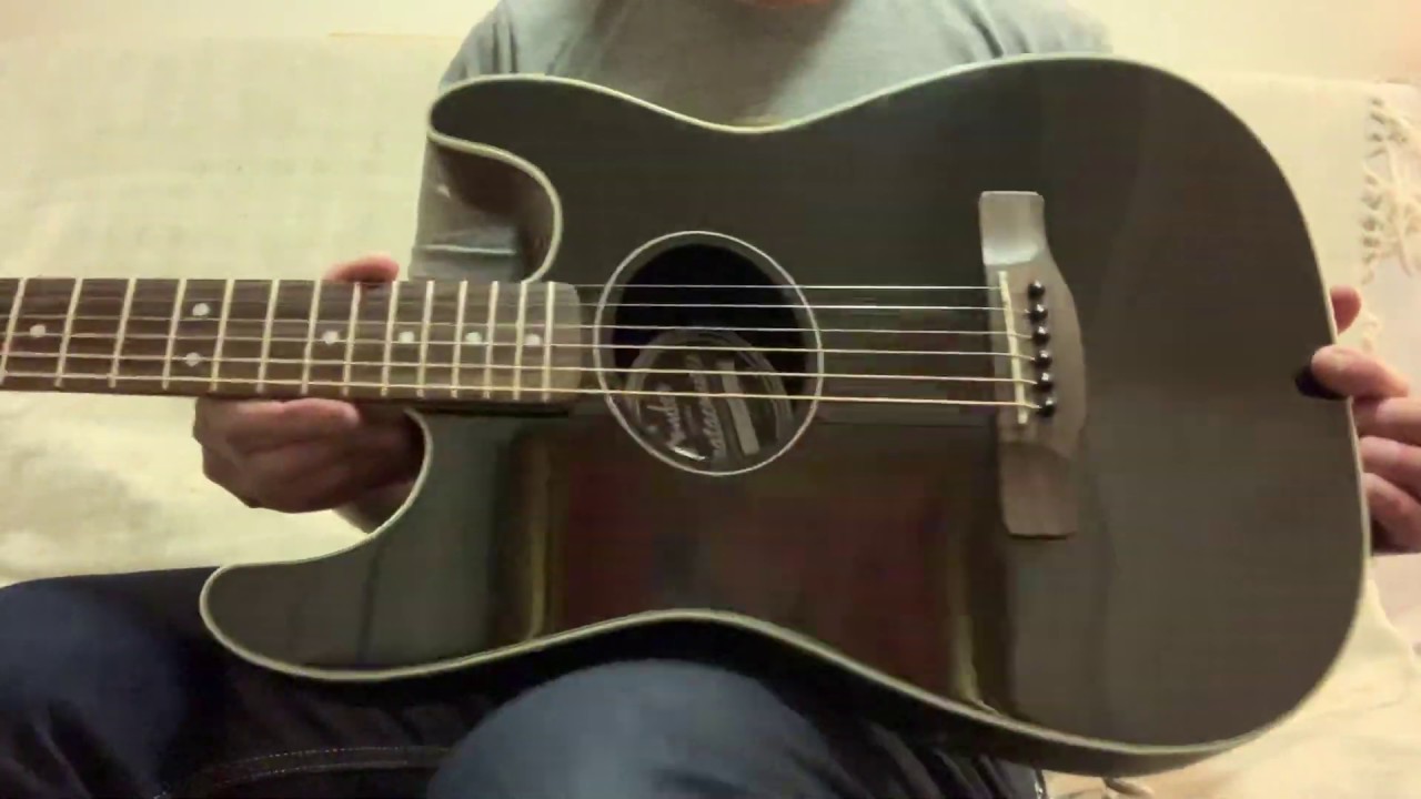 2009 Fender Stratacoustic Acoustic Electric Guitar Black Finish