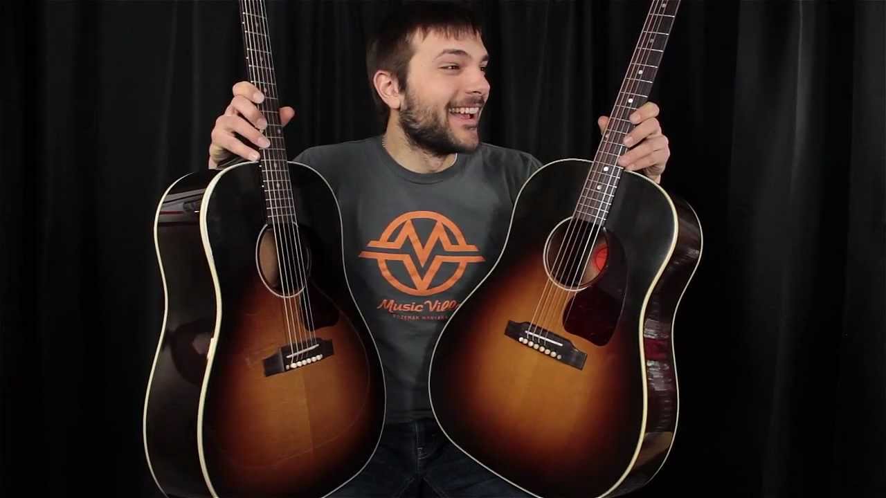 Gibson J45 True Vintage vs J45 Standard Comparison - Which guitar