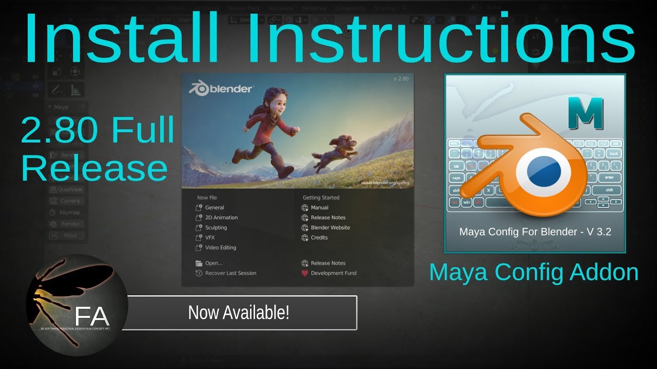Blender 2.80 Full Release - Maya Config Installation - YouTube