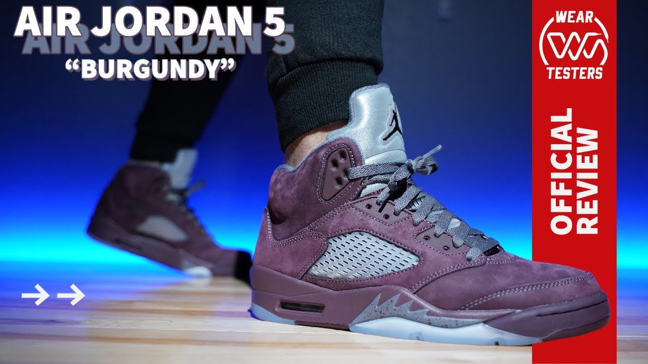 Air Jordan 5 Burgundy 2023 - YouTube