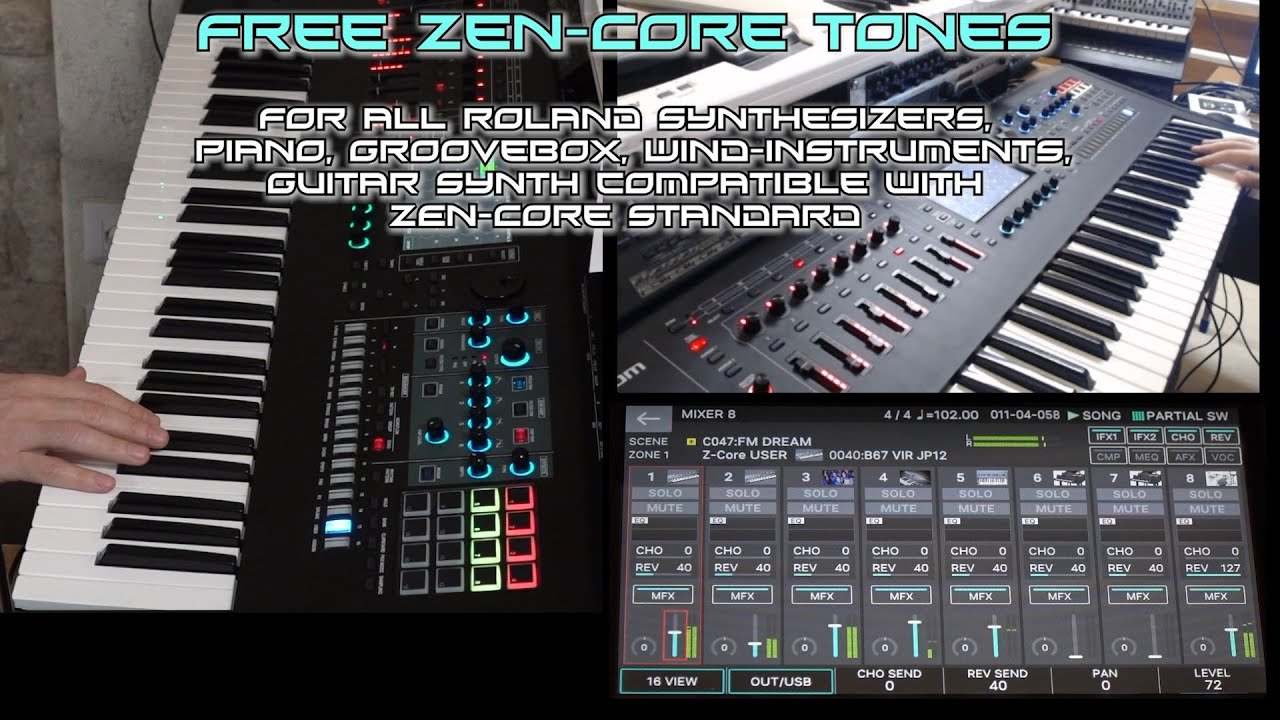 3 free Roland Fantom/Fantom-0 Scenes-Songs and 14 Free ZEN-Core