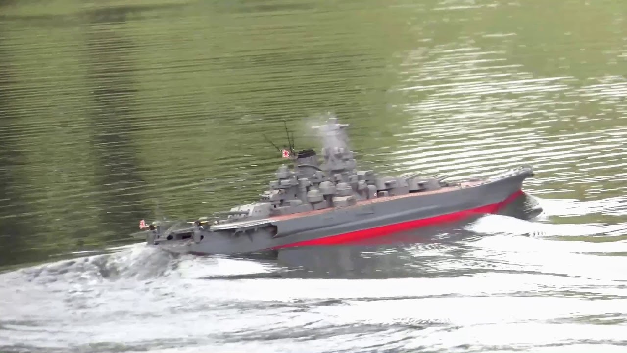 RC scale model ships 戦艦大和 1/150 （カメラJVC:GY-HM200） - YouTube