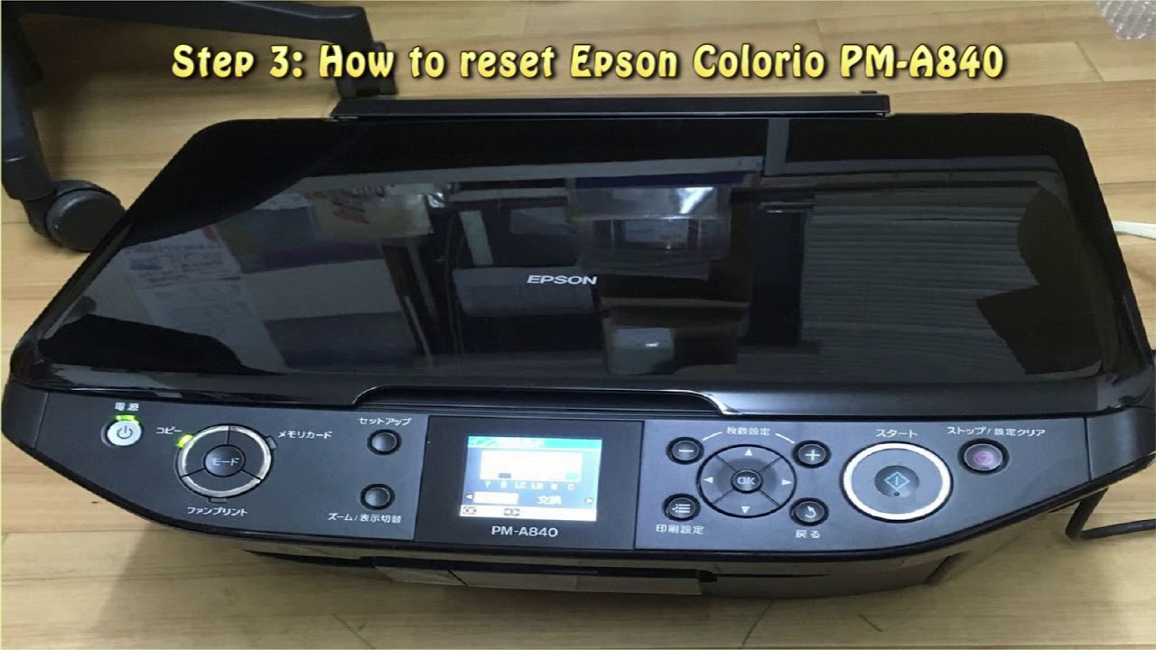 Reset Epson Colorio PM A840 Waste Ink Pad Counter - YouTube