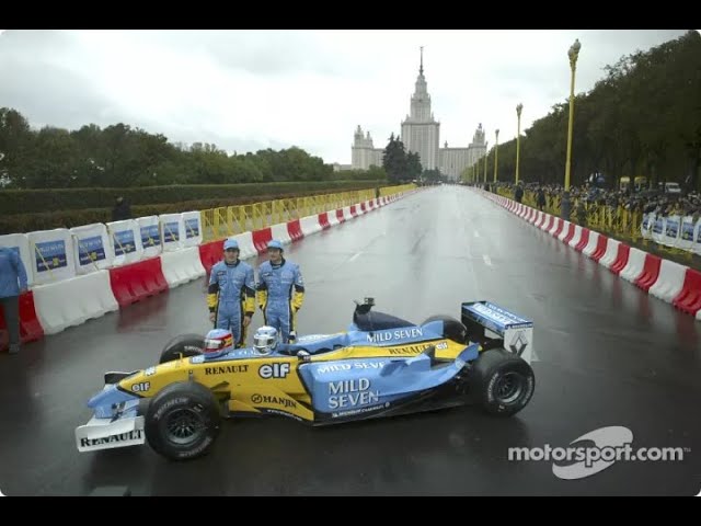 2003 October 19 - Fernando Alonso & Jarno Trulli demo Renault F1