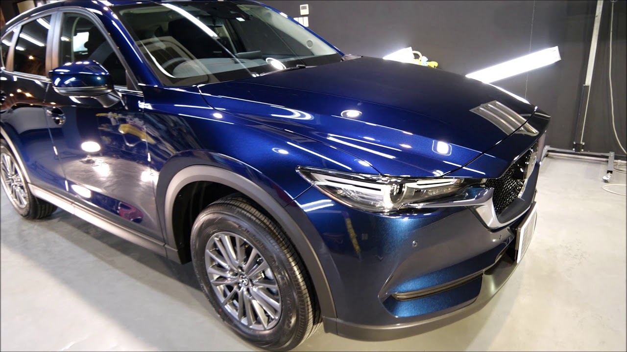 マツダCX5 6BA-KFEP ディープクリスタルブルーマイカ磨き&ハイモース