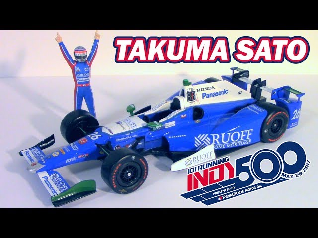 2017 Takuma Sato Indy 500 Winner 1/18 Scale Diecast -w- Figure HD