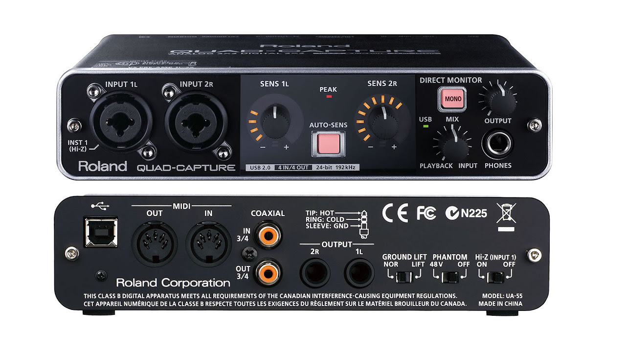Roland QUAD-CAPTURE UA-55 USB PRO AUDIO INTERFACE USB MIDI 24-bit
