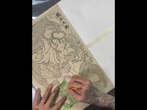 浮世絵の描き方 龍王太郎 RYUOTARO - YouTube