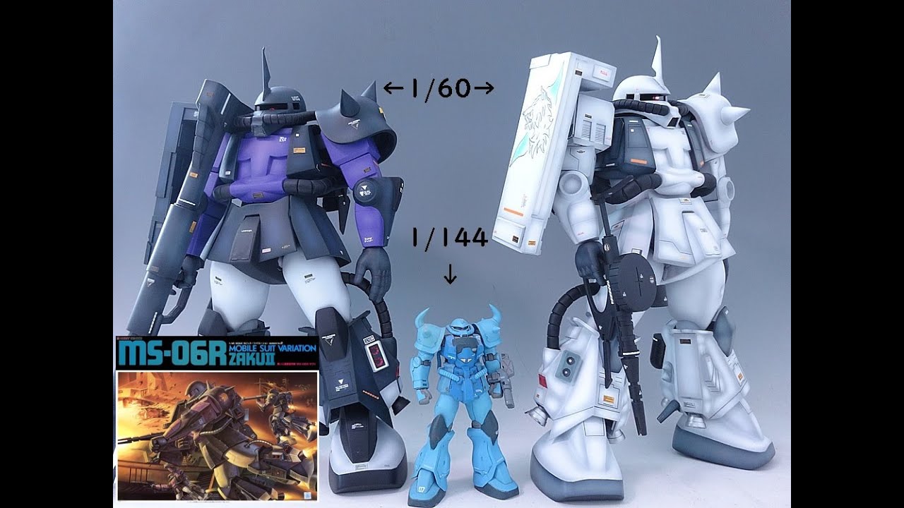 ガンプラ改造旧キットMSV1/60MS06R黒い三連星ザクを製作 - YouTube