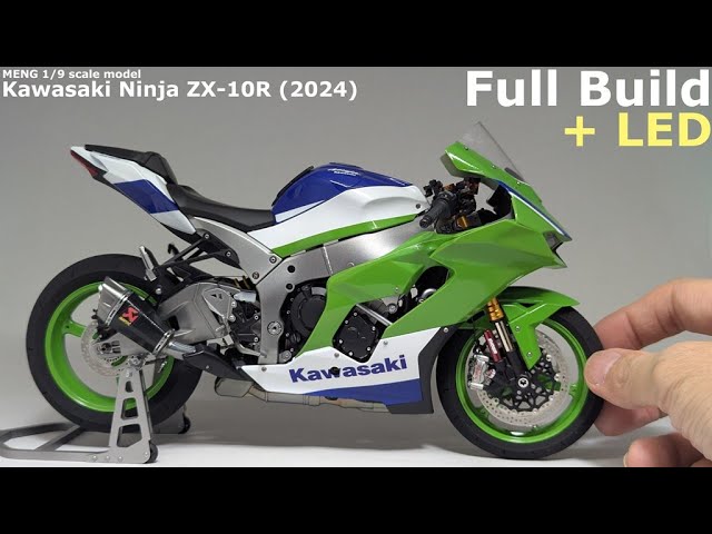MENG 1/9 Kawasaki ZX-10R , Full Build + LED - YouTube