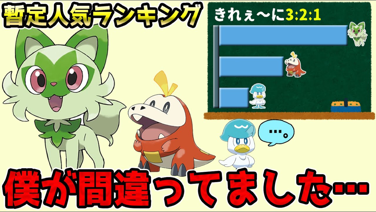 考察】ニャオハ・ホゲータ・クワッスの人気ランキングについて考察