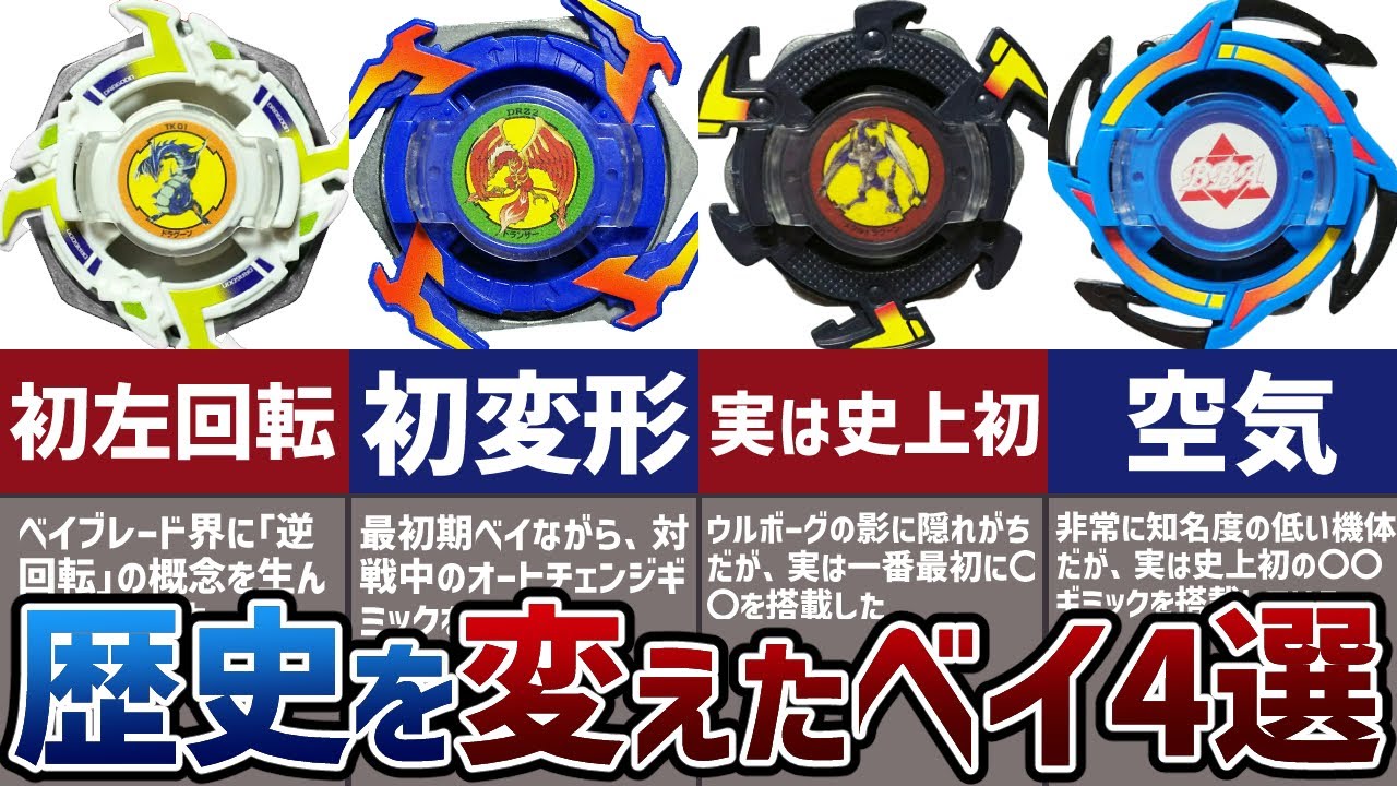 史上初】ベイブレードの歴史に大きな影響を与えた商品4選！左回転、軸