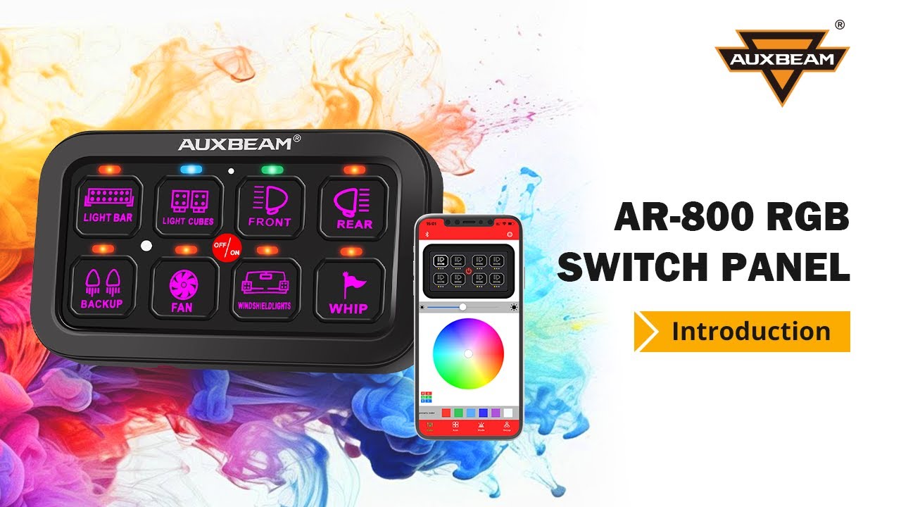 Auxbeam AR-800 Newest 8 Gang Multi-function RGB Switch Panel