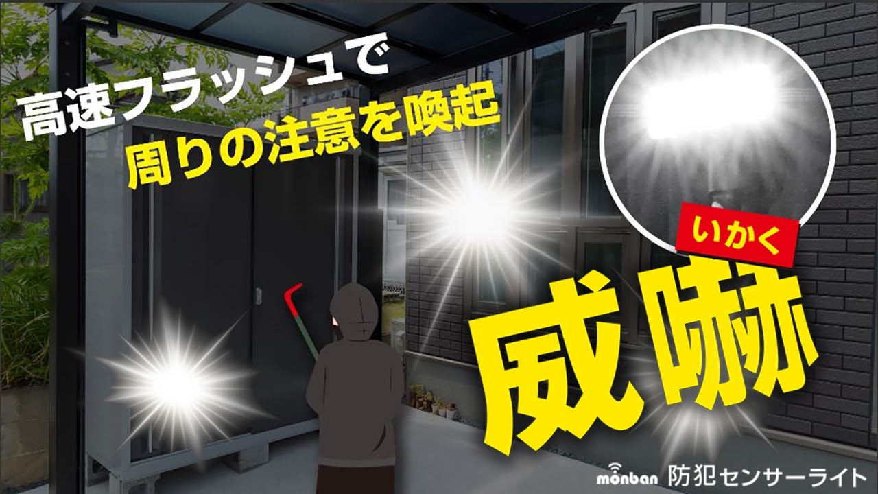 monban 防犯センサーライト 2灯コンセント式 2000ルーメン [品番]07