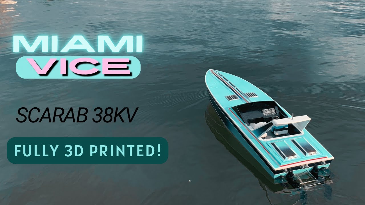 Miami Vice Scarab - Fully 3d Printed RC Boat - マイアミバイス