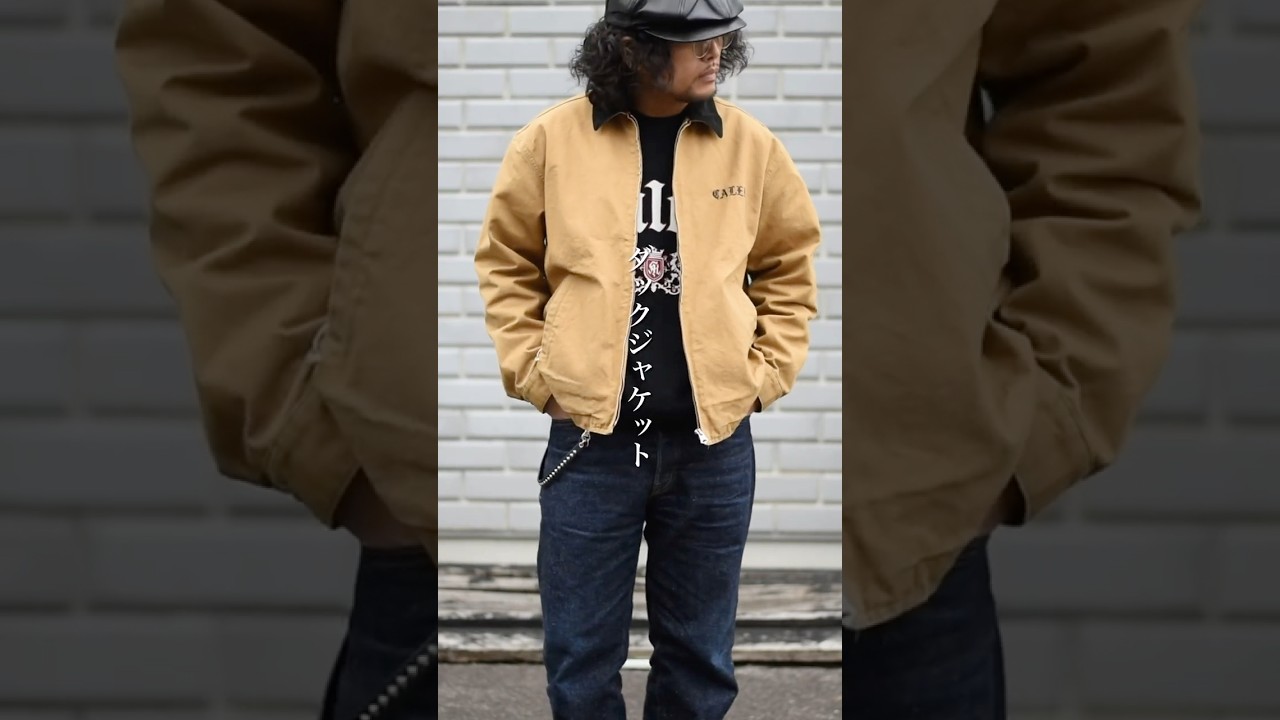 CALEE - VINTAGE REPRODUCT CORDUROY COLLAR DUCK JACKET (CAMEL)｜襟
