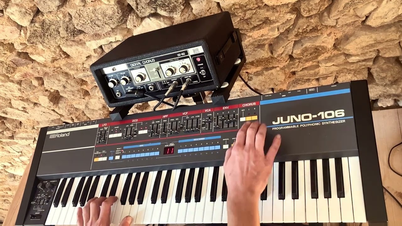 Roland DC-50 analog BBD chorus / delay + Roland Juno 106 - YouTube