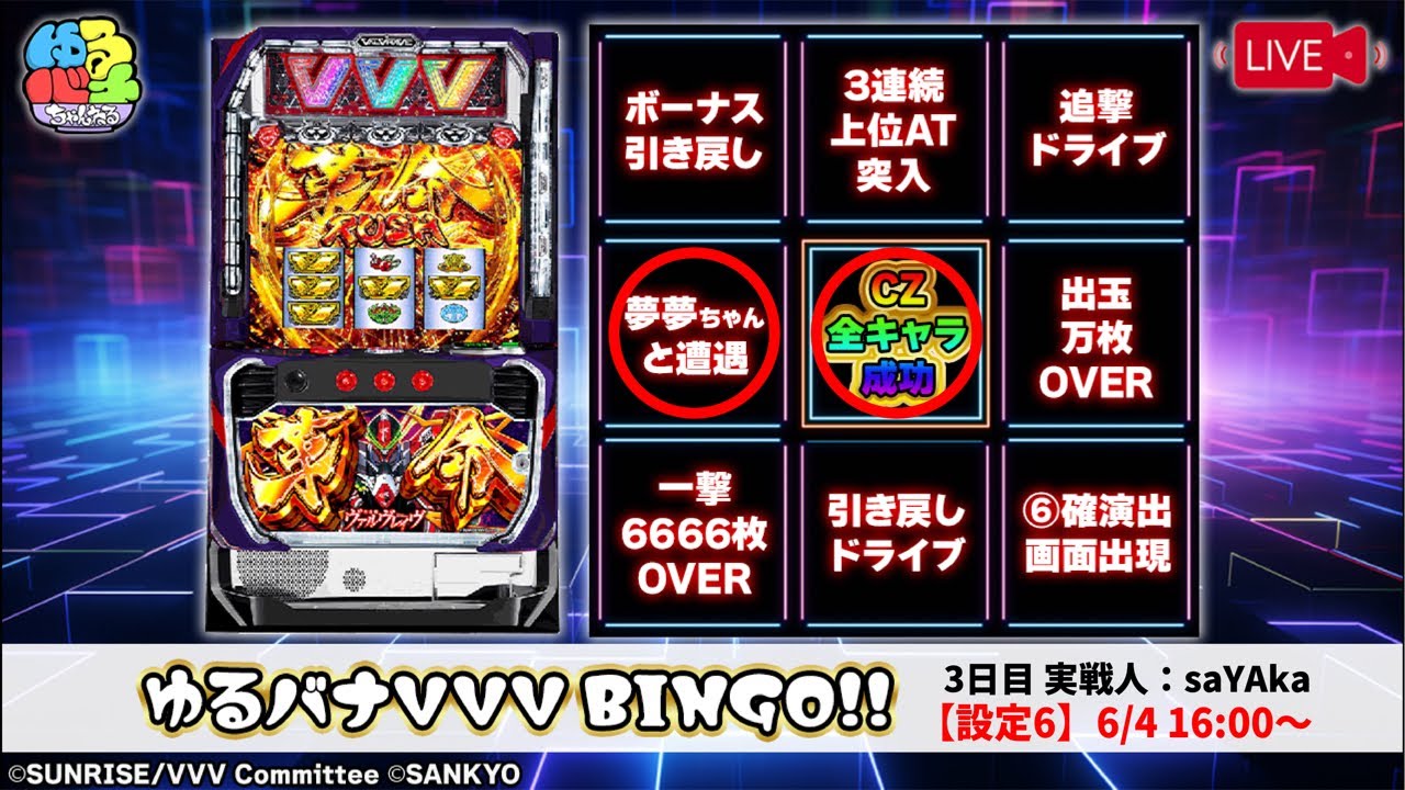 パチスロ革命機ヴァルヴレイヴ 設定⑥ 実機生配信 3日目(実戦人:saYAka