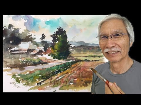 Basics of watercolor painting: Tips for drawing countryside at