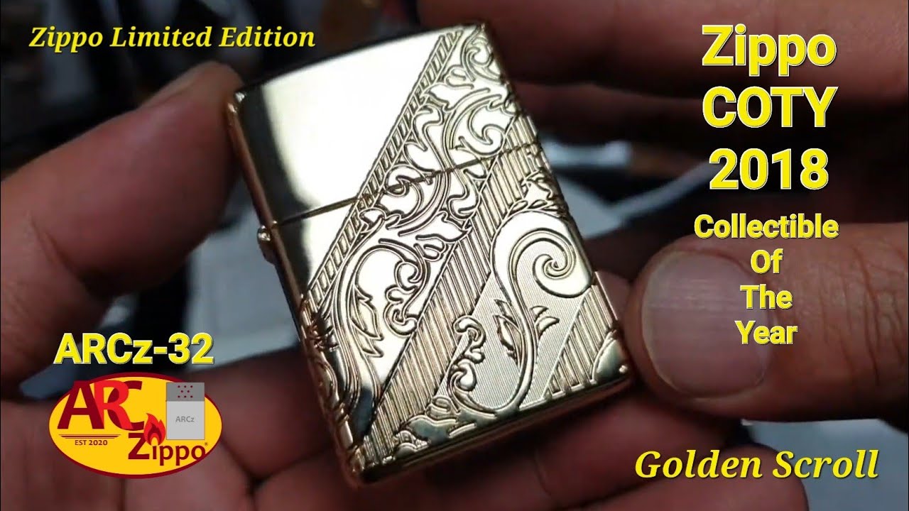 Zippo 2018 Collectible Of The Year (29653) GOLDEN SCROLL | COTY