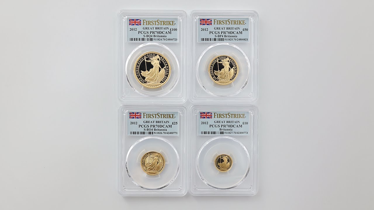 2012 英国 ブリタニア 金貨4種 プレミアム セット プルーフ PCGS PR 70