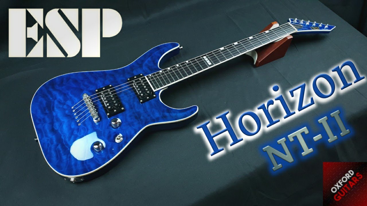 ESP Horizon NT-II 2011 Black Aqua Quilted Maple Top Seymour Duncan