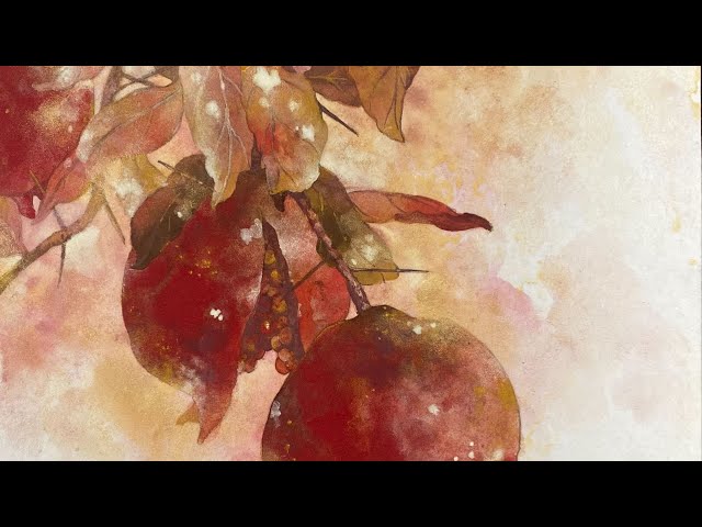 日本画制作メイキング】柘榴/岩絵具/金泥/japanesepainting/art - YouTube