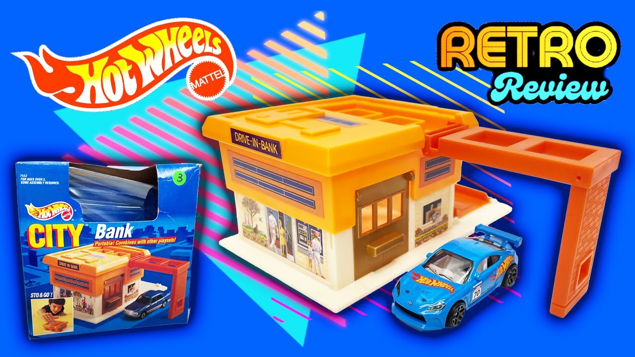 Unboxing the 1990 Hot Wheels City Bank Sto & Go Playset -- Retro