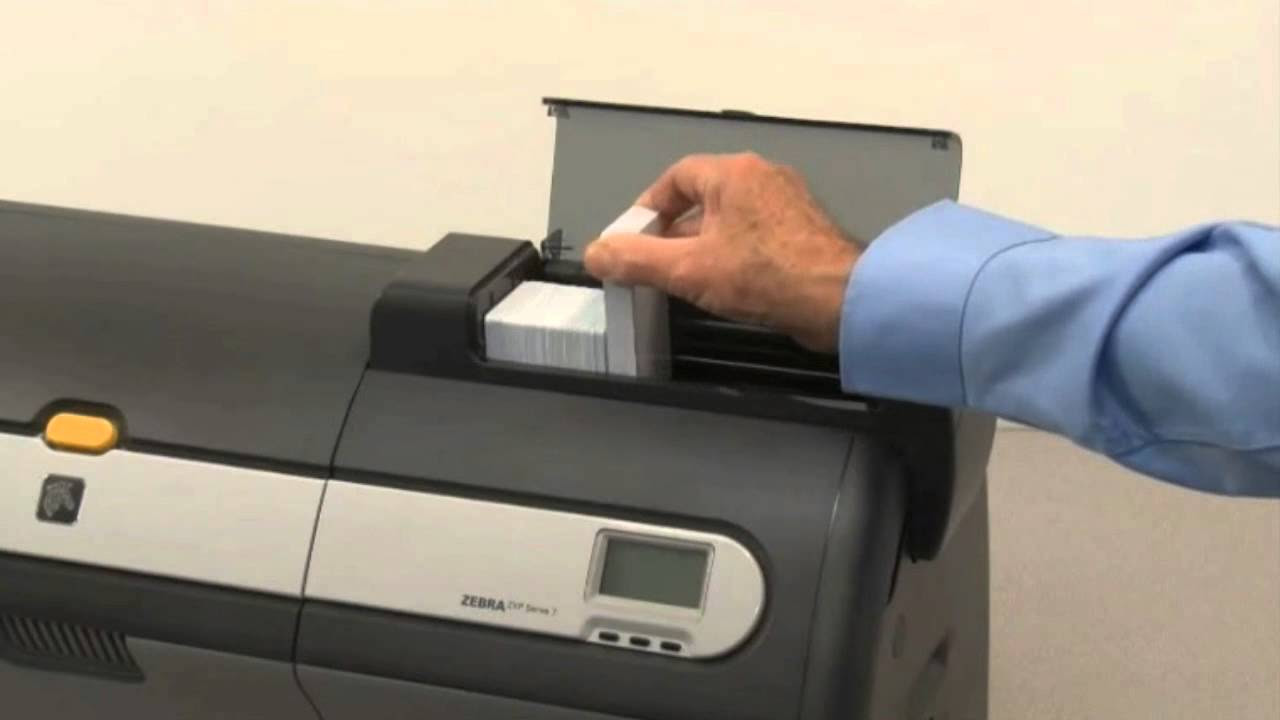 Zebra ZXP Series 7 ID Card Printer - How to Load Cards - YouTube