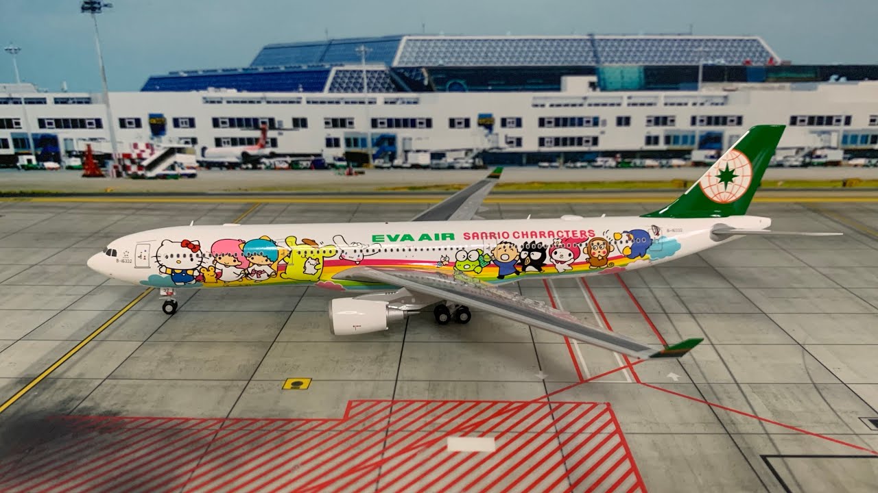 模型開箱】 EVA AIR A330-300 Hello Kitty 夢想彩繪機｜B-16332｜Jc