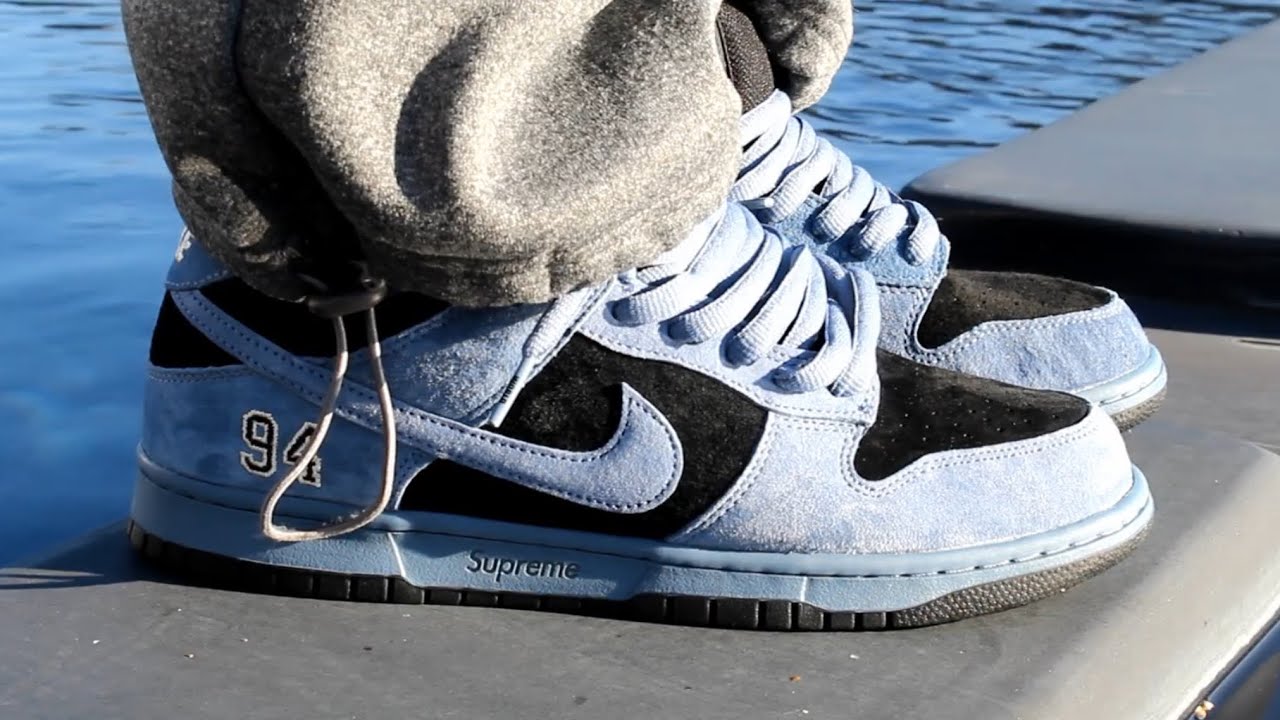 Nike SB Dunk Low OG QS Supreme 94 Ocean Fog Review and on Feet