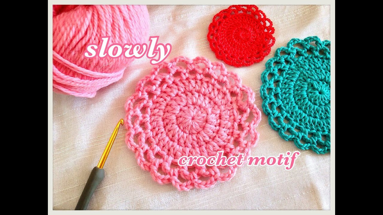 For beginners] How to knit a motif using double crochets (slowly