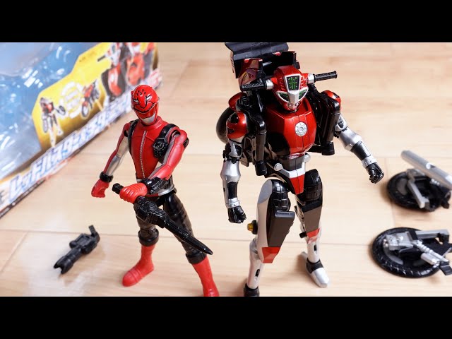 Nick completely transforms from bike to human form! DX Red Buster