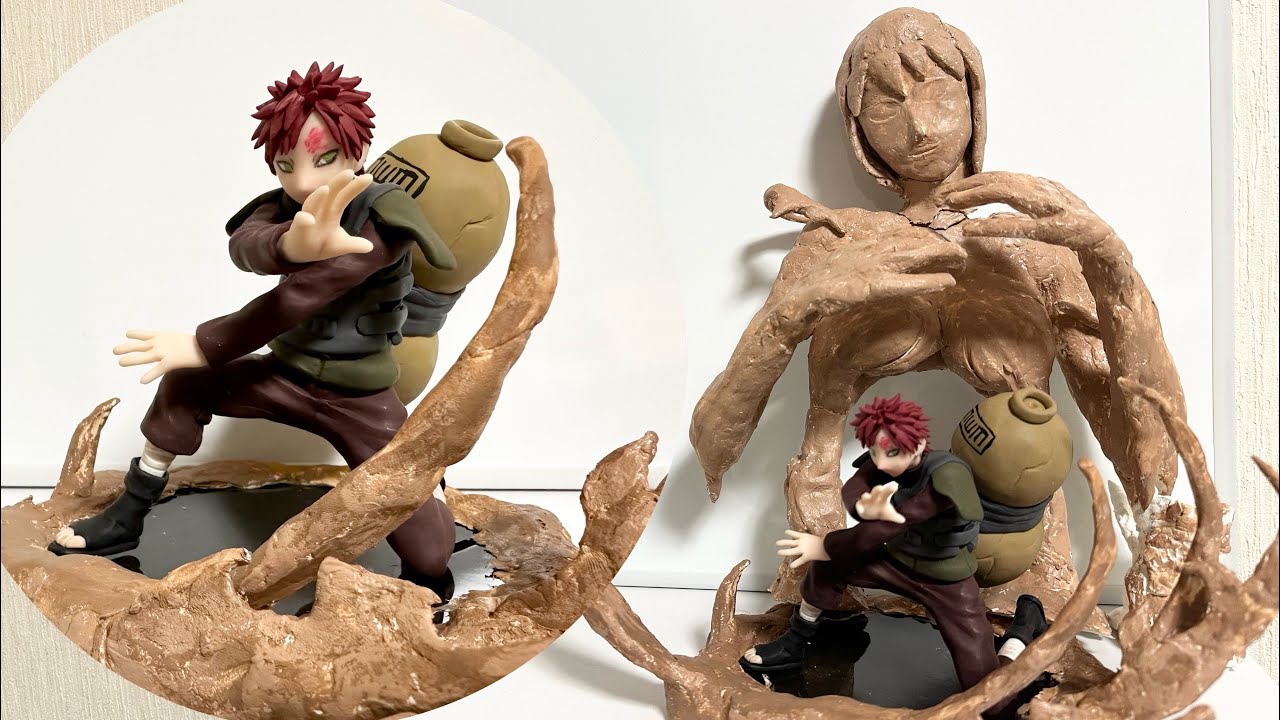 NARUTO-ナルト-疾風伝】粘土で我愛羅のフィギュア作ってみたSculpting