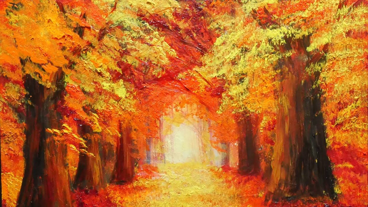 油絵】【紅葉の秋】#油絵 #手書き #アート #絵画 #絵 #油彩画 #美術