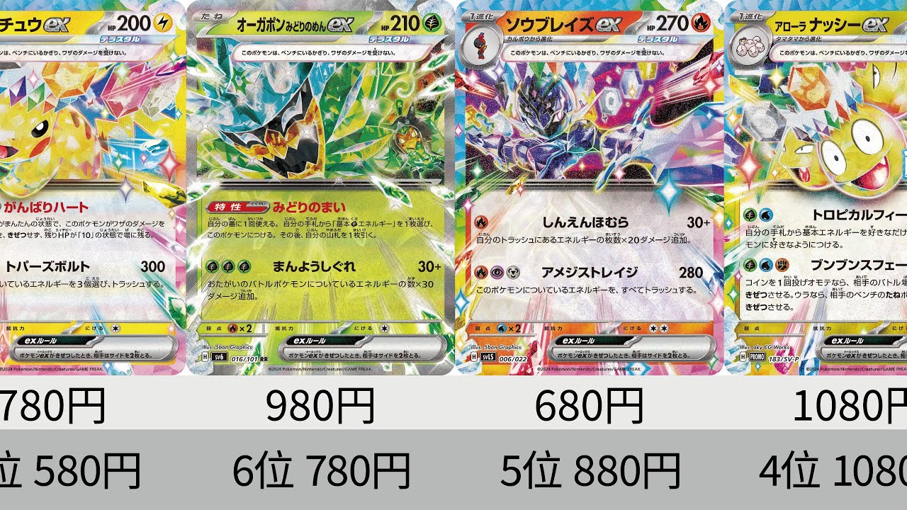 ポケカ】めちゃくちゃ下落！2024年収録ポケモンex全種販売価格