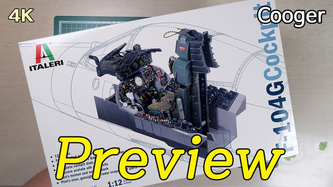 Italeri 1/12 F-104G Cockpit Preview (Lockheed F104 Starfighter