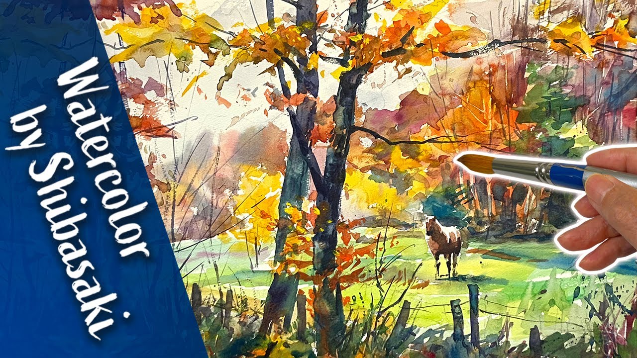 癒しの水彩画1060 田園 癒しの水彩画1060 田園 癒しの水彩画1060 田園