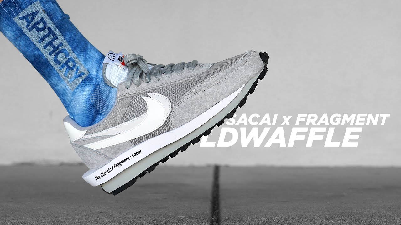 Sacai x FRAGMENT x Nike LD Waffle Light Smoke Grey REVIEW - YouTube