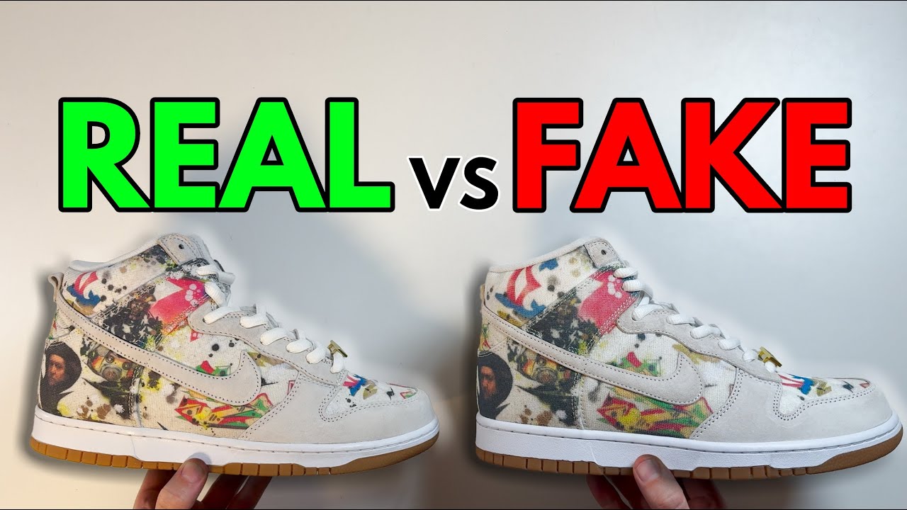 REAL VS FAKE! NIKE X SUPREME SB DUNK HIGH RAMMELLZEE SNEAKER