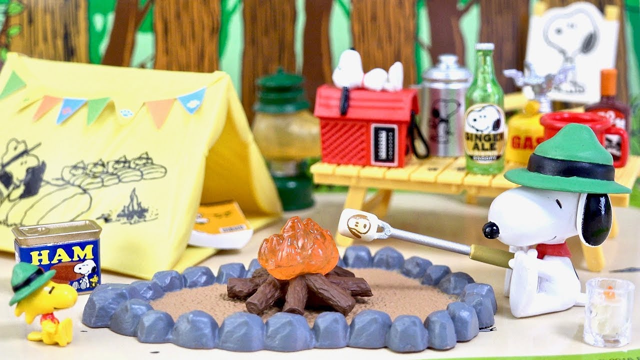 Snoopy Let's Go Happy Camp! PEANUTS Re-Ment - YouTube