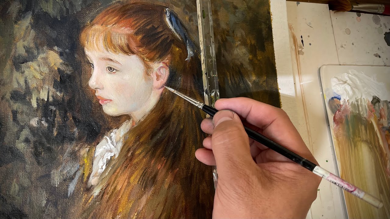 250/【模写】ルノワール作イレーヌ・カーン・ダンヴェール嬢 - YouTube