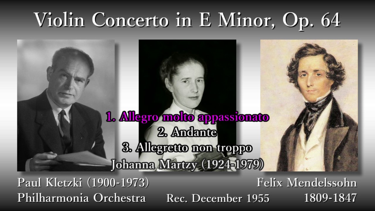 Mendelssohn: Violin Concerto, Martzy & Kletzki (1955