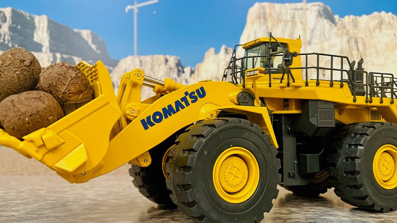 The world's largest wheel loader, the Komatsu WA1200, measures